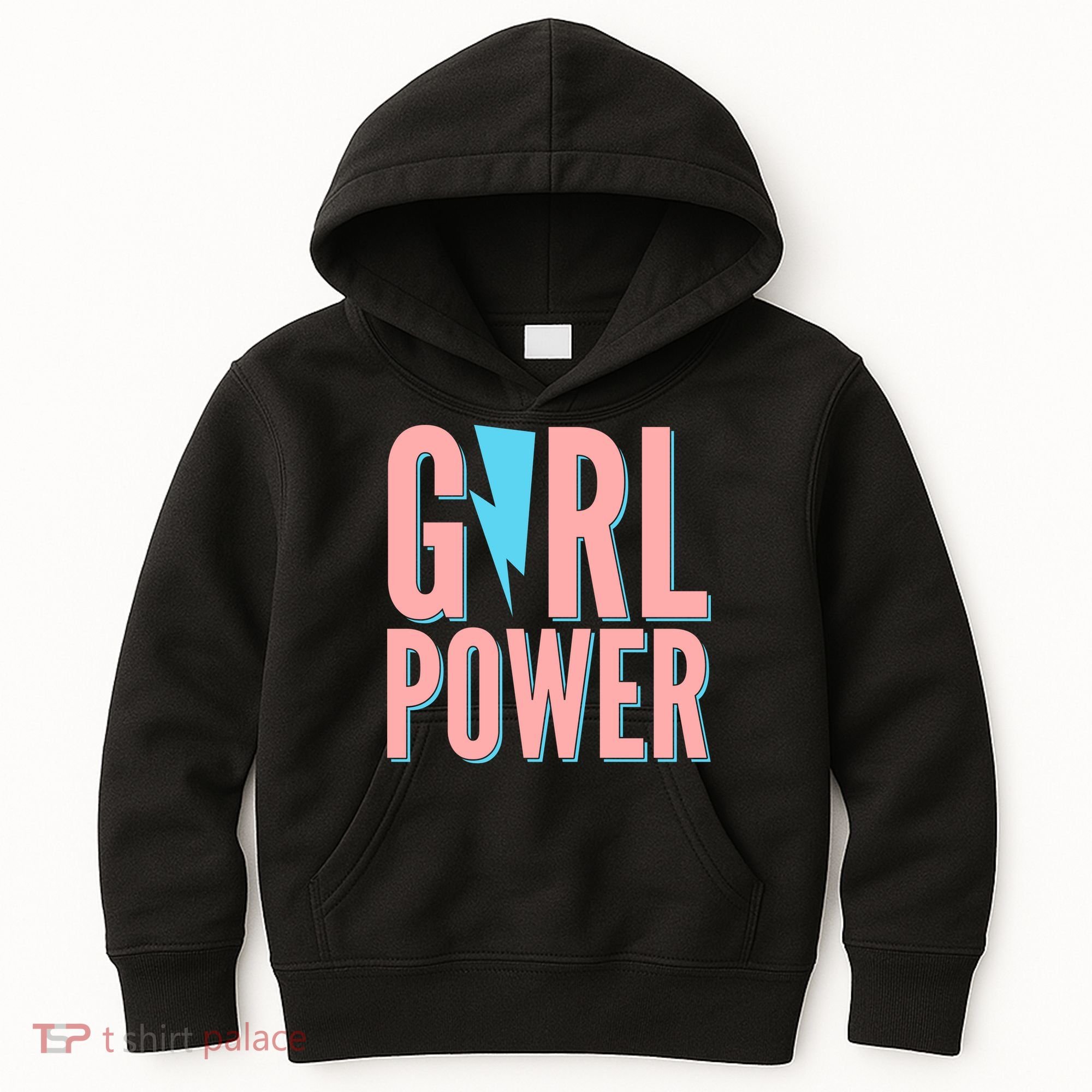 Girl Power Lightning Bolt Kids Hoodie