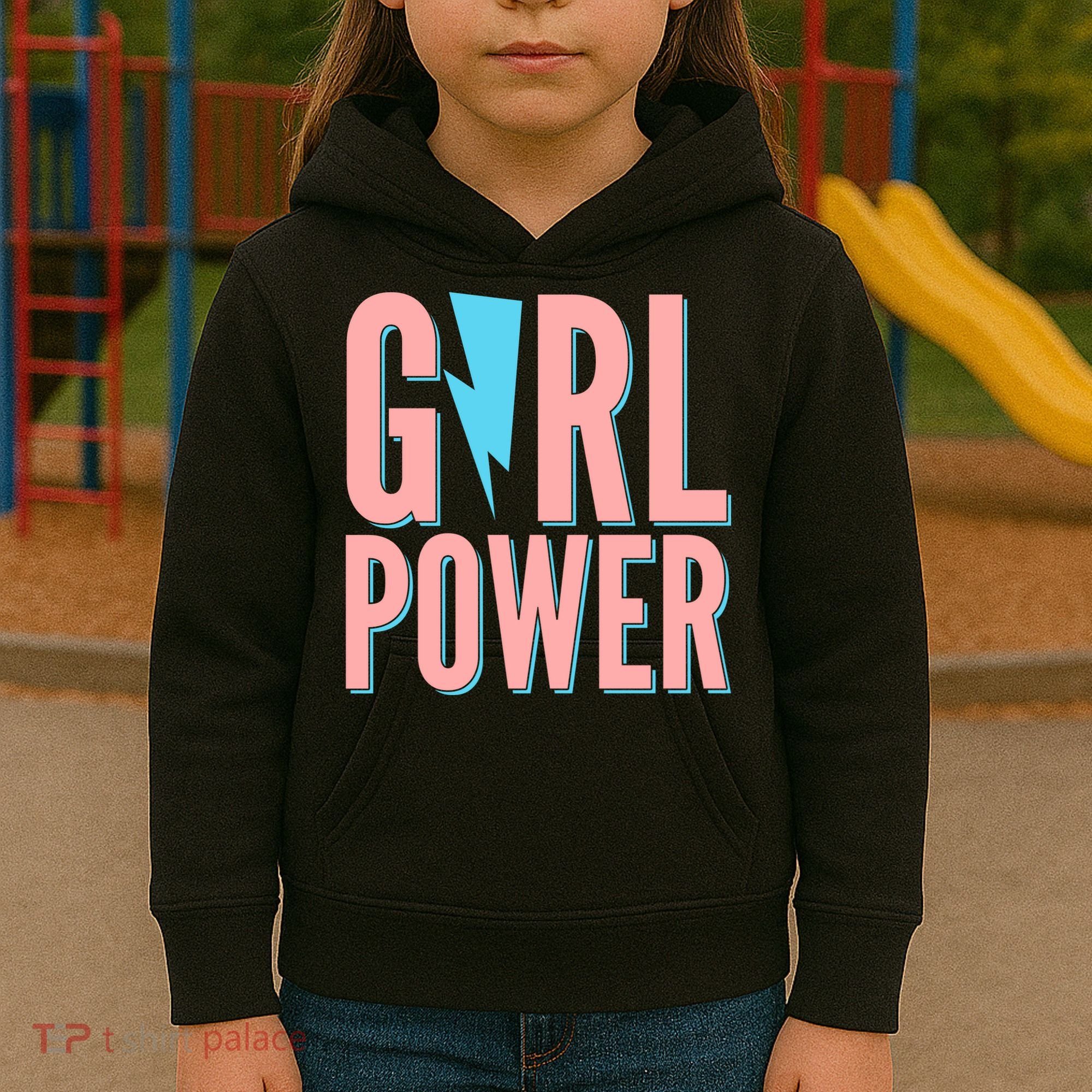 Girl Power Lightning Bolt Kids Hoodie