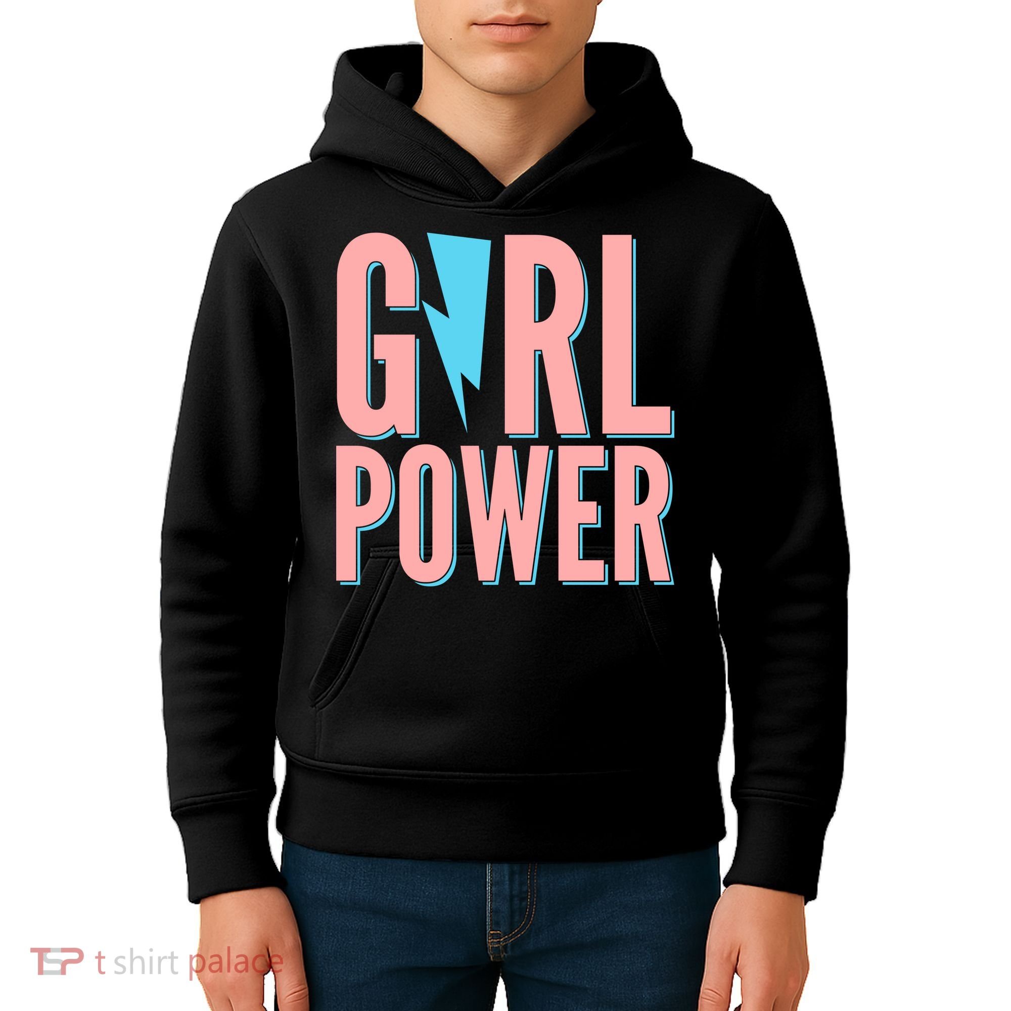 Girl Power Lightning Bolt Kids Hoodie