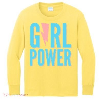 Girl Power Lightning Bolt Kids Long Sleeve Shirt