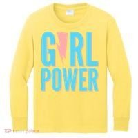 Girl Power Lightning Bolt Kids Long Sleeve Shirt thumb 0