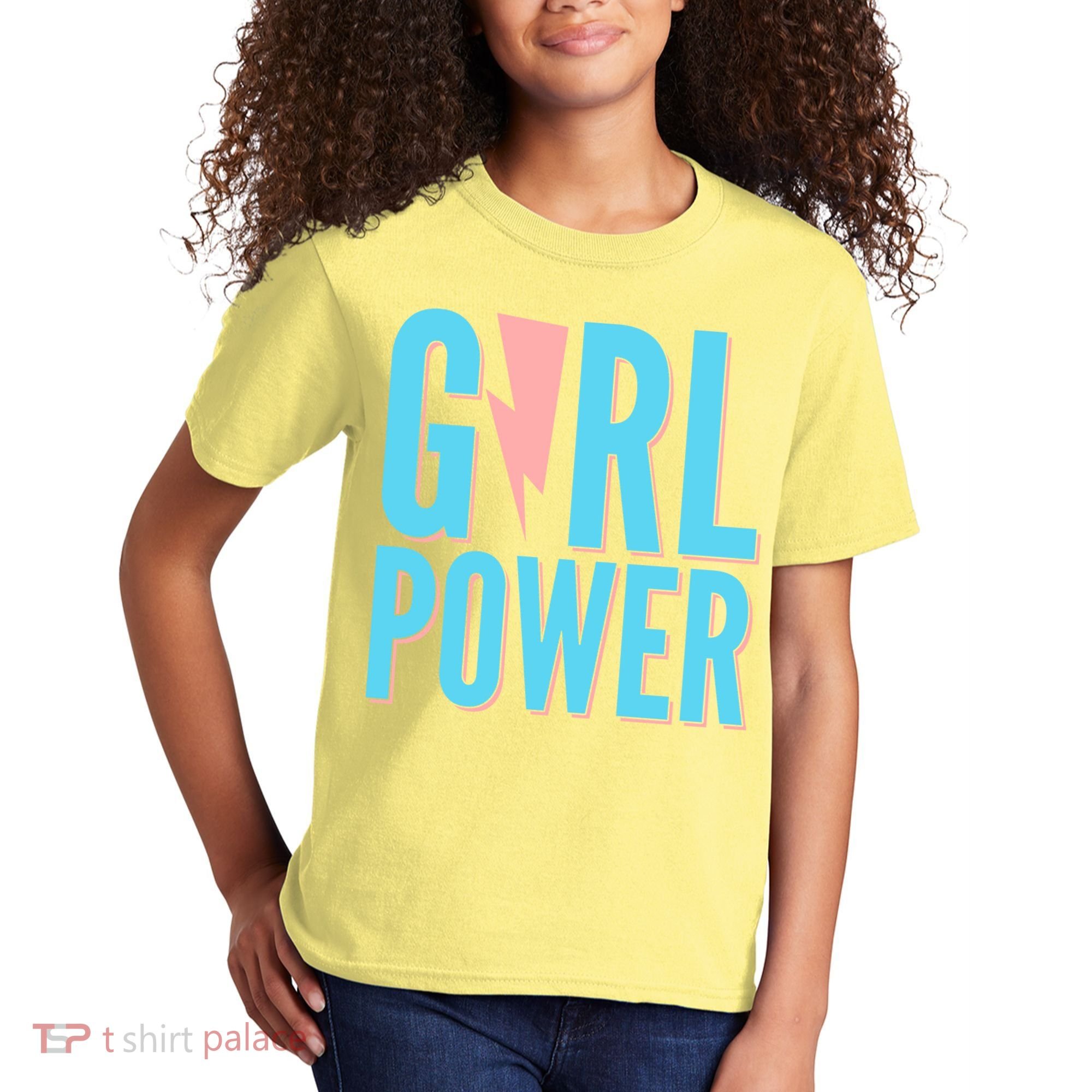 Girl Power Lightning Bolt Kids T-Shirt