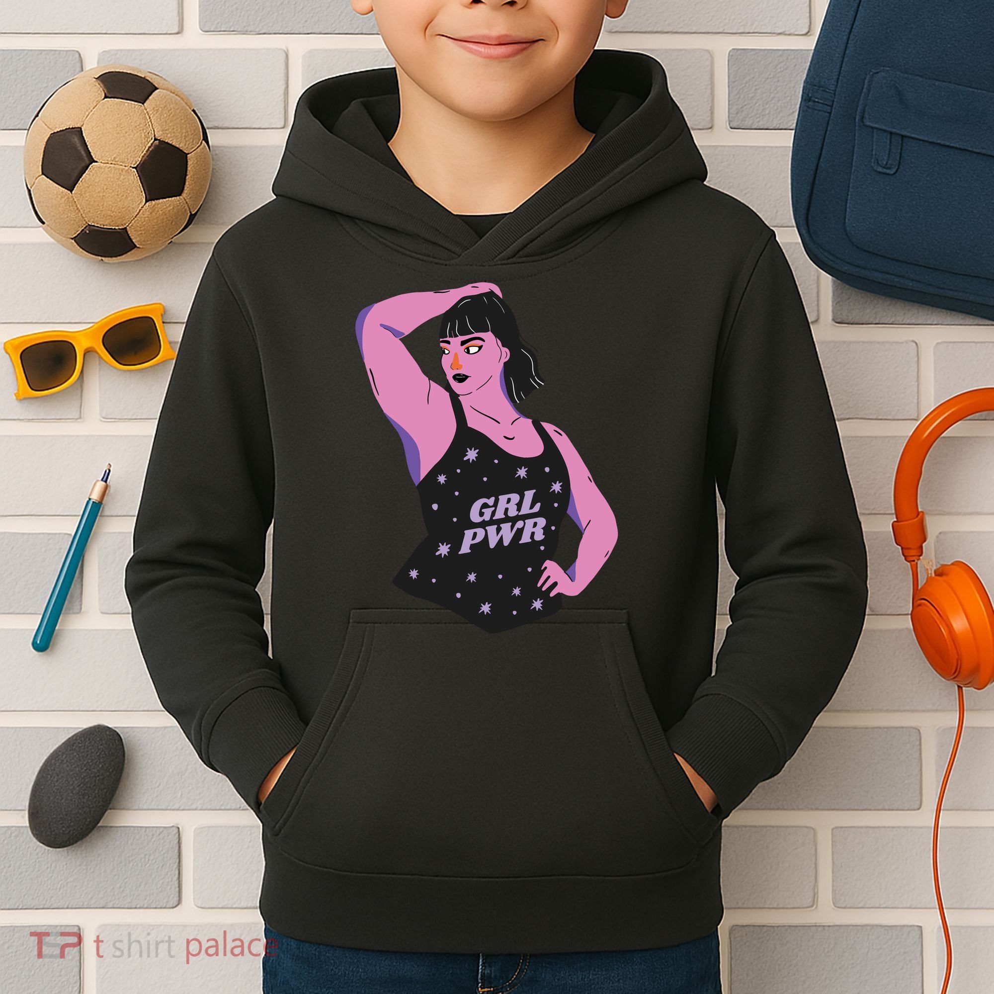 Girl Power Model Kids Hoodie
