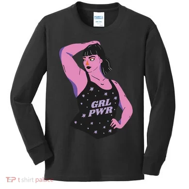 Girl Power Model Kids Long Sleeve Shirt
