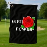 Girl Power Rose Golf Towel thumb 1