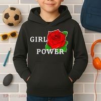 Girl Power Rose Kids Hoodie thumb 2