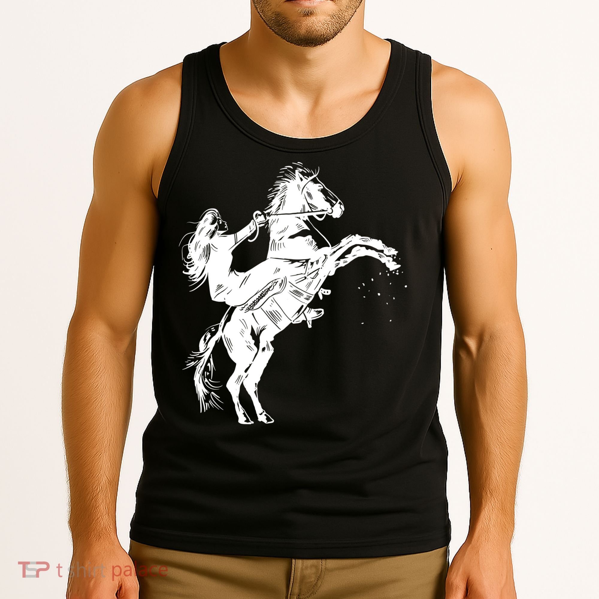 Girl Riding Horse Equitation Tank Top