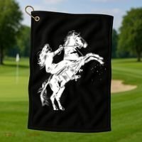 Girl Riding Horse Equitation Golf Towel thumb 1