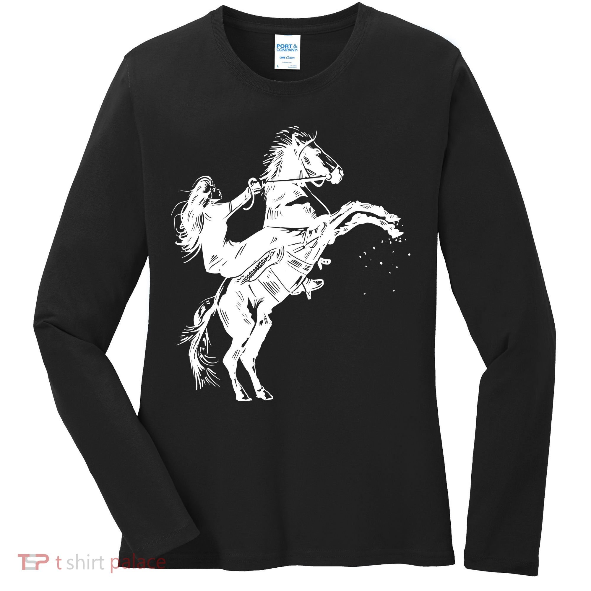 Girl Riding Horse Equitation Women's Long Sleeve Shirt