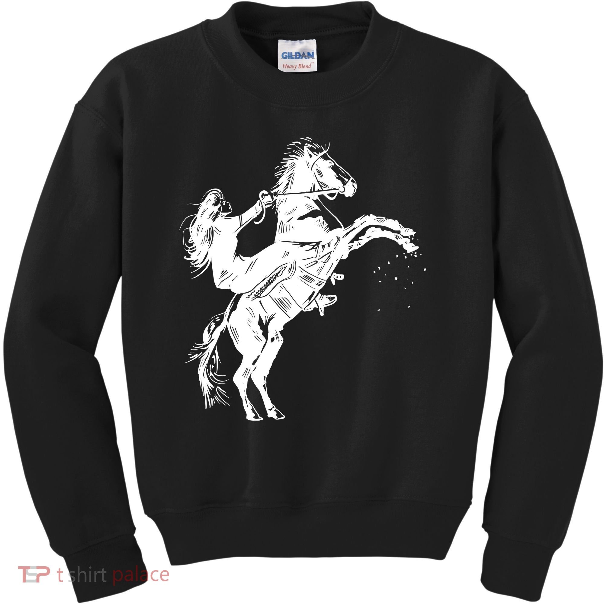 Girl Riding Horse Equitation Kids Sweatshirt