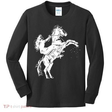 Girl Riding Horse Equitation Kids Long Sleeve Shirt