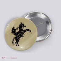 Girl Riding Horse Equitation Button thumb 0