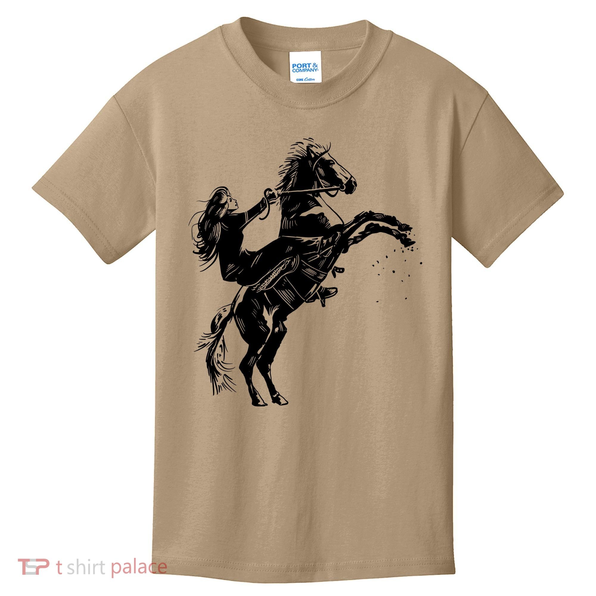 Girl Riding Horse Equitation Kids T-Shirt