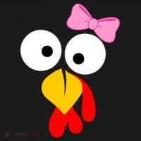 Girl Turkey Face Pink Bow Thanksgiving Day Women's Tank Top thumb 5
