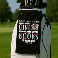 Girl Who Loves Reading Golf Towel thumb 2
