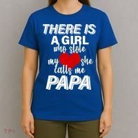 Girl Who Stole My Heat Calls Me Papa Fathers Day T-Shirt thumb 4