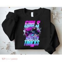Girls Like Monster Trucks Too Sweatshirt thumb 2