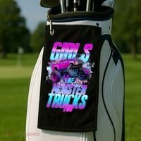Girls Like Monster Trucks Too Golf Towel thumb 2