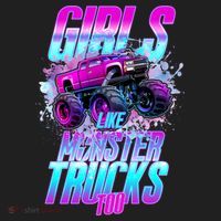 Girls Like Monster Trucks Too Golf Towel thumb 3
