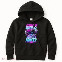 Girls Like Monster Trucks Too Kids Hoodie thumb 0