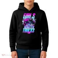 Girls Like Monster Trucks Too Kids Hoodie thumb 4