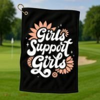 Girls Support Girls Golf Towel thumb 1