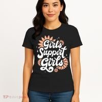 Girls Support Girls Women's T-Shirt thumb 4