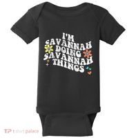 Groovy Im Savannah Doing Savannah Things Funny MotherS Day Baby Bodysuit thumb 0