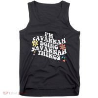Groovy Im Savannah Doing Savannah Things Funny MotherS Day Tank Top thumb 0