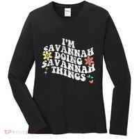 Groovy Im Savannah Doing Savannah Things Funny MotherS Day Women's Long Sleeve Shirt thumb 0