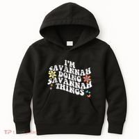 Groovy Im Savannah Doing Savannah Things Funny MotherS Day Kids Hoodie thumb 0