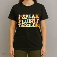 Groovy I Speak Fluent Funny Daycare Provider Teacher T-Shirt thumb 4