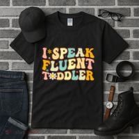 Groovy I Speak Fluent Funny Daycare Provider Teacher Tall T-Shirt thumb 3