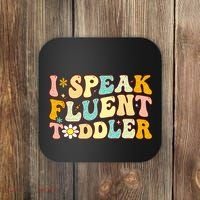Groovy I Speak Fluent Funny Daycare Provider Teacher Coaster thumb 0