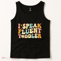 Groovy I Speak Fluent Funny Daycare Provider Teacher Tank Top thumb 2