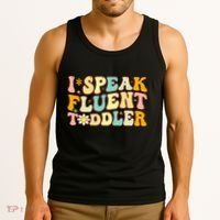 Groovy I Speak Fluent Funny Daycare Provider Teacher Tank Top thumb 3