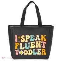 Groovy I Speak Fluent Funny Daycare Provider Teacher Tote Bag thumb 0