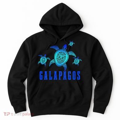 Galapagos Islands Sea Turtle Tribal Pattern Scuba Diving Hoodie