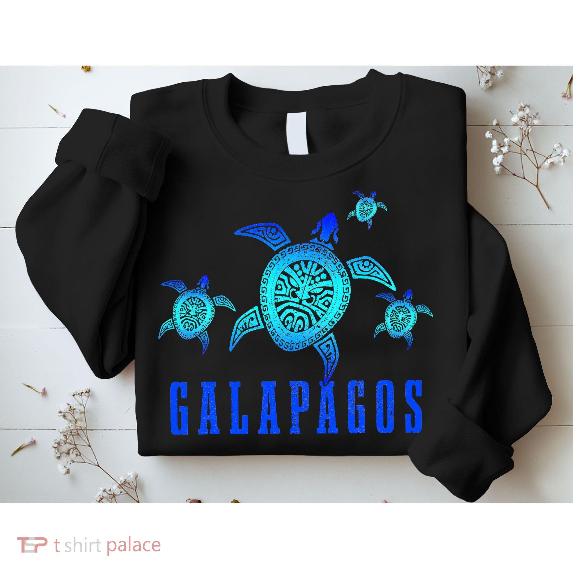 Galapagos Islands Sea Turtle Tribal Pattern Scuba Diving Sweatshirt
