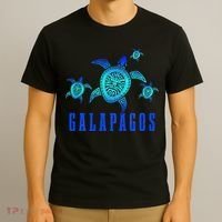 Galapagos Islands Sea Turtle Tribal Pattern Scuba Diving T-Shirt thumb 3