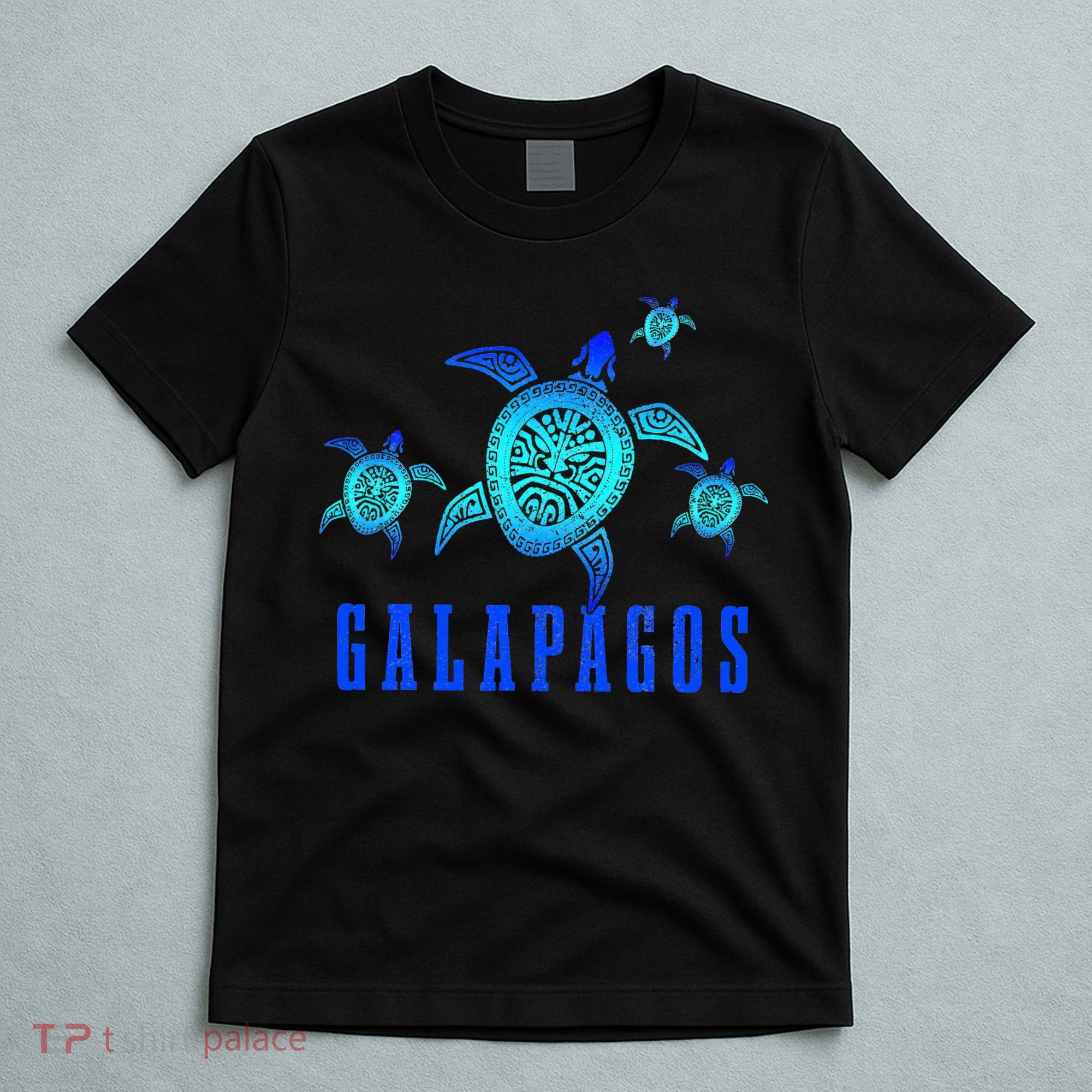 Galapagos Islands Sea Turtle Tribal Pattern Scuba Diving T-Shirt