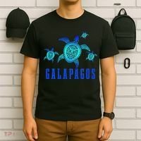 Galapagos Islands Sea Turtle Tribal Pattern Scuba Diving T-Shirt thumb 6