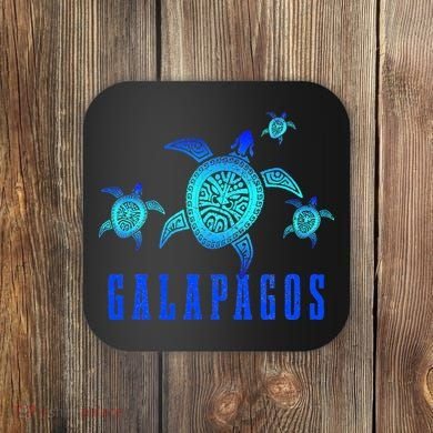 Galapagos Islands Sea Turtle Tribal Pattern Scuba Diving Coaster