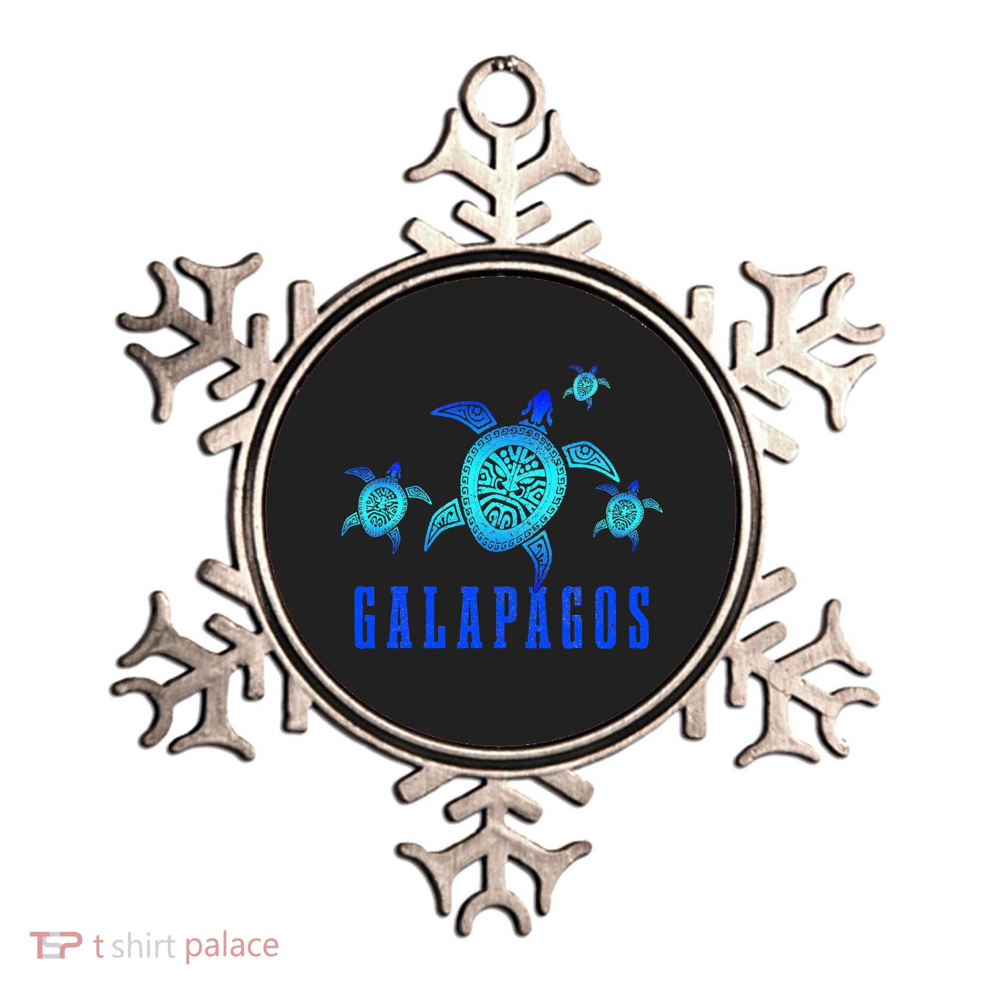 Galapagos Islands Sea Turtle Tribal Pattern Scuba Diving Ornament