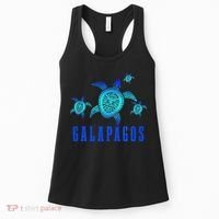 Galapagos Islands Sea Turtle Tribal Pattern Scuba Diving Women's Tank Top thumb 0