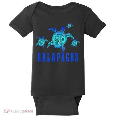 Galapagos Islands Sea Turtle Tribal Pattern Scuba Diving Baby Bodysuit