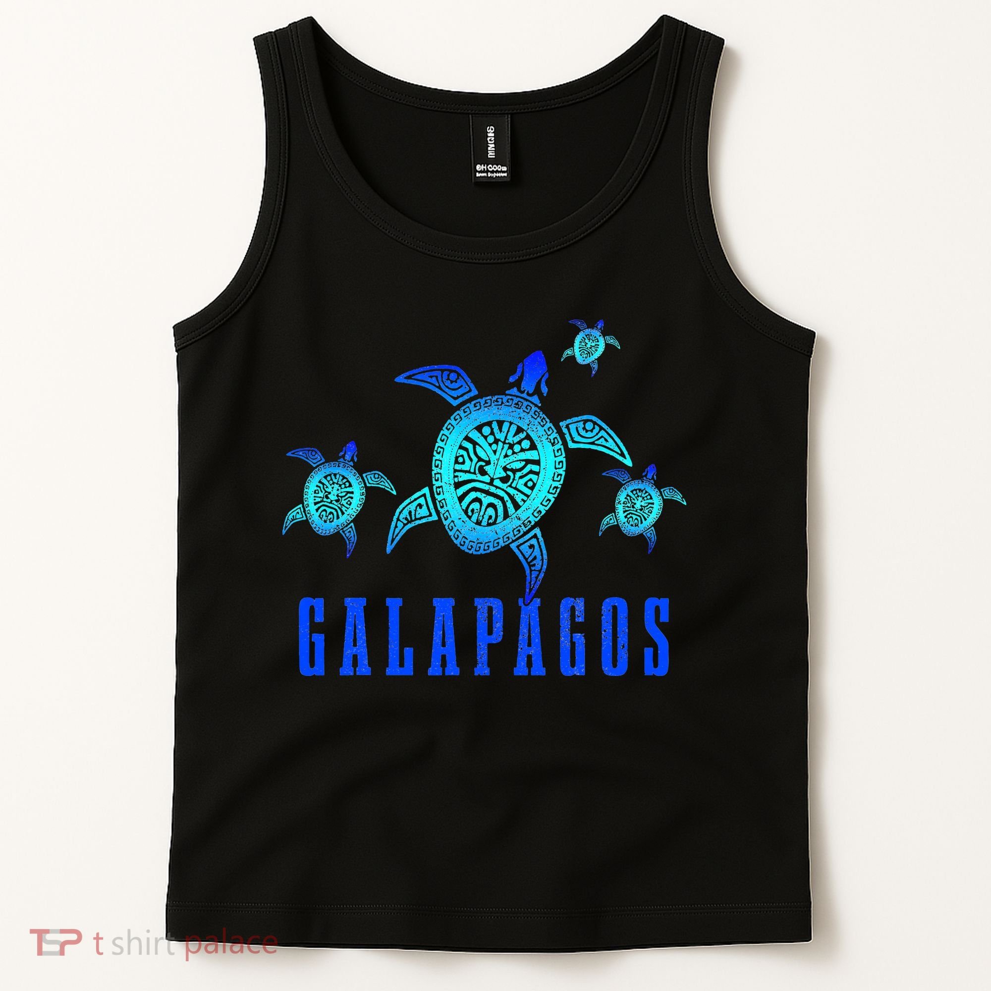 Galapagos Islands Sea Turtle Tribal Pattern Scuba Diving Tank Top