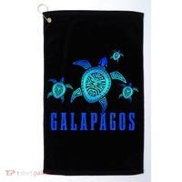 Galapagos Islands Sea Turtle Tribal Pattern Scuba Diving Golf Towel thumb 0