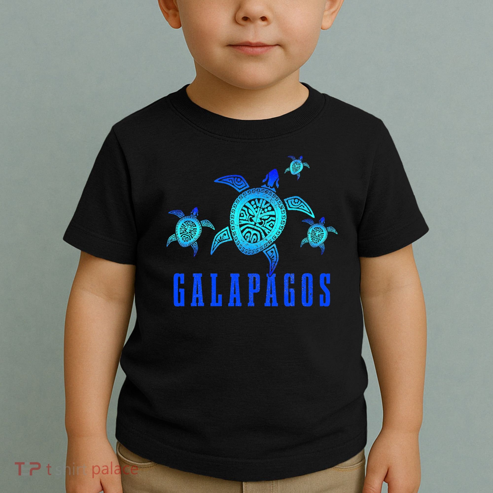 Galapagos Islands Sea Turtle Tribal Pattern Scuba Diving Toddler T-Shirt