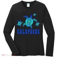 Galapagos Islands Sea Turtle Tribal Pattern Scuba Diving Women's Long Sleeve Shirt thumb 0
